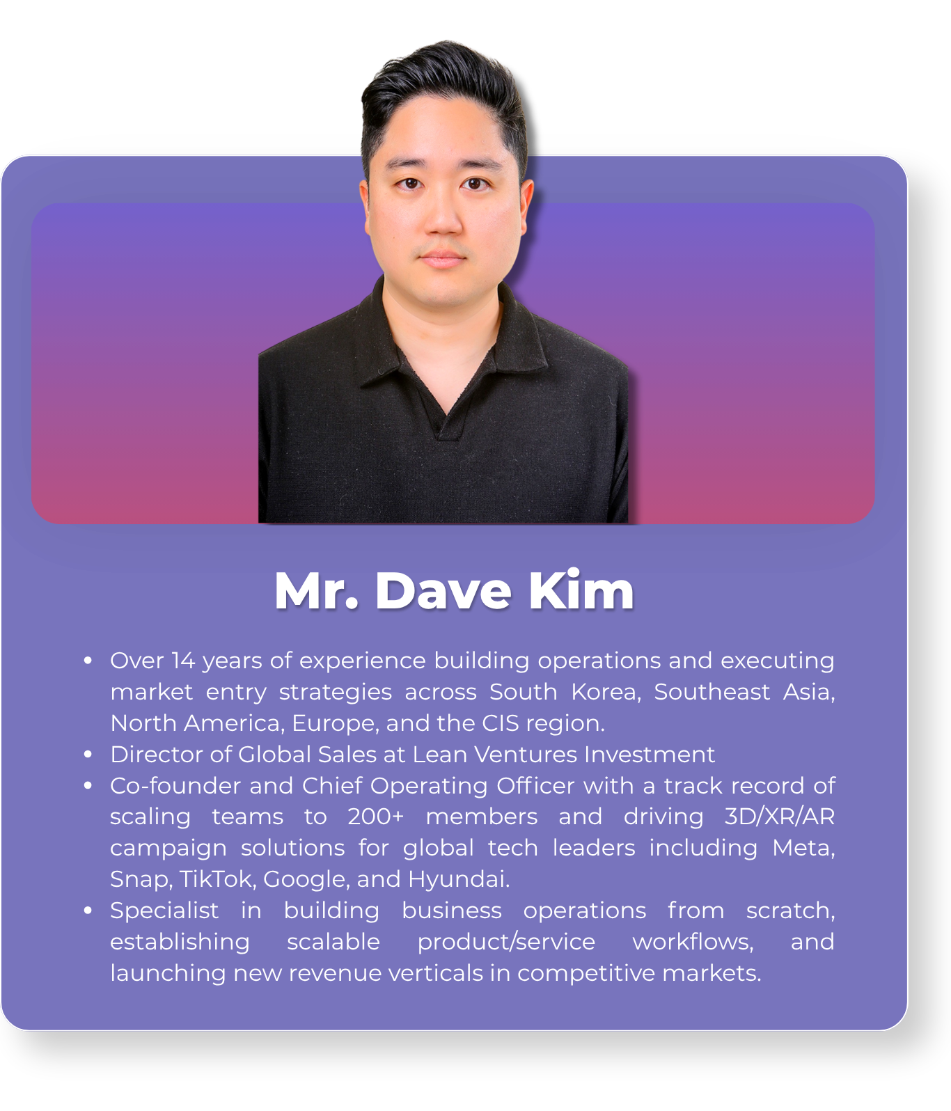 Mr. Dave Kim - Board of Mentors